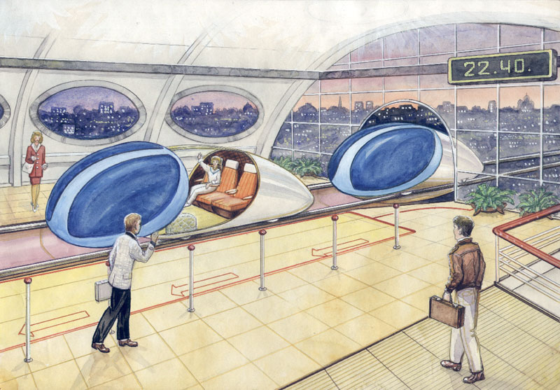 Anatoly Yunitskiy - Sketch engineering design of transit passenger station for Utran