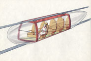 Anatoly Yunitskiy - Sketch engineering design of a passenger capsule with vertical arrangement of rails