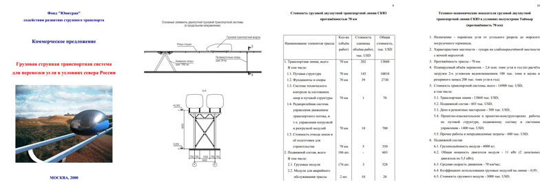 Cargo string transport system to haul coal under the conditions in the North of Russia - a commercial offer from the Fund Unitran