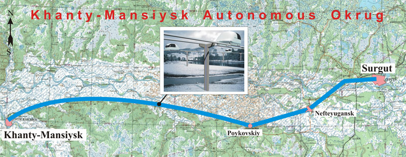 High-speed two-line two-rail STU track Khanty-Mansiysk - Surgut