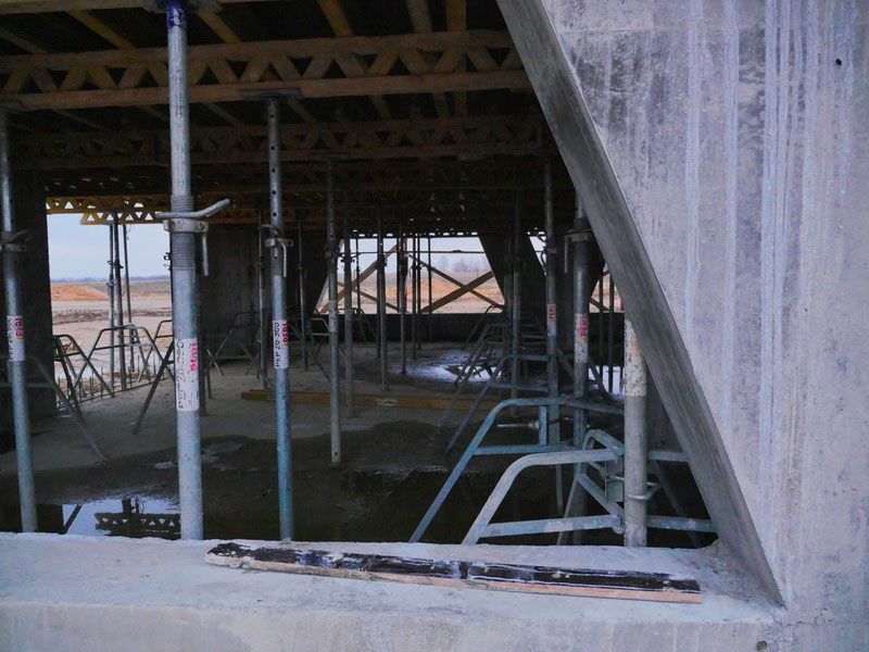 SkyWay EcoTechnoPark - reinforcement of load-bearing walls and diaphragms of the first floor of the first anchor support