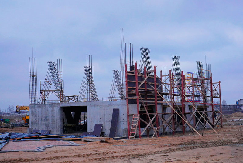 SkyWay EcoTechnoPark - reinforcement of load-bearing walls and diaphragms of the first floor of the first anchor support