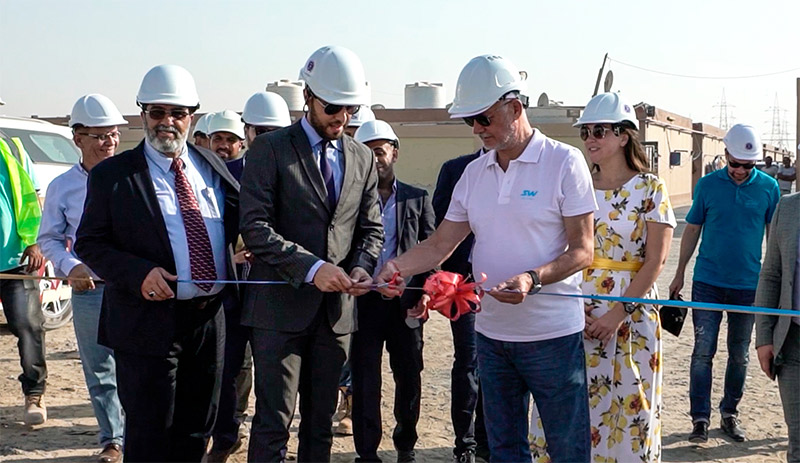 Ribbon cutting at the construction site of SkyWay Innovation Center in Sharjah, UAE