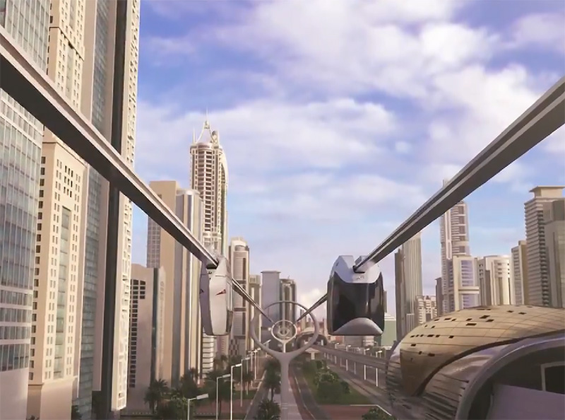 Dubai announced the creation of a 15-kilometer SkyWay urban transport system