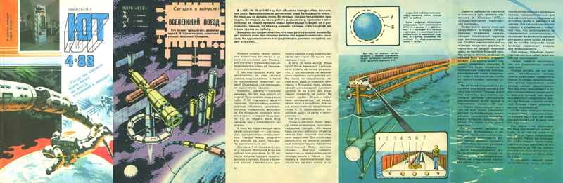Universal train - a Soviet scientist Anatoly Yunitskiy proposes this project developing the ideas of Konstantin Tsiolkovsky