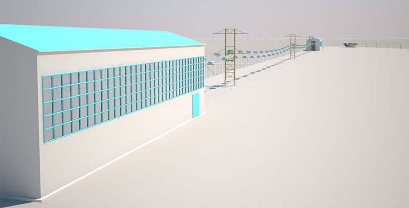 SkyWay industrial site: cargo complex