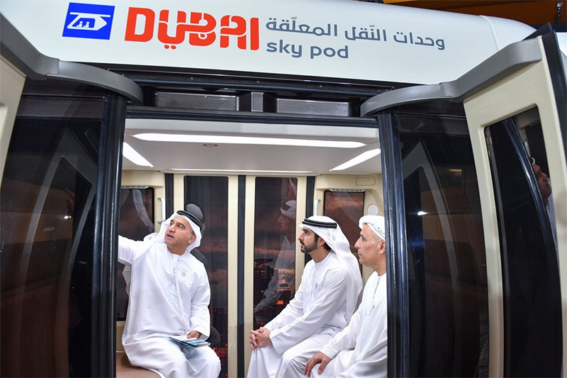 SkyWay transport is presented to Dubai's Crown Prince