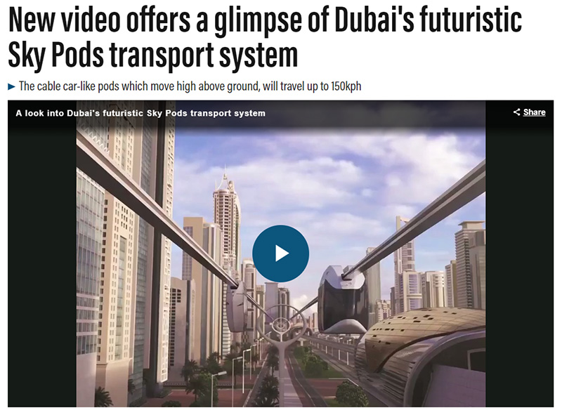 New video offers a glimpse of Dubai's futuristic Sky Pods transport system